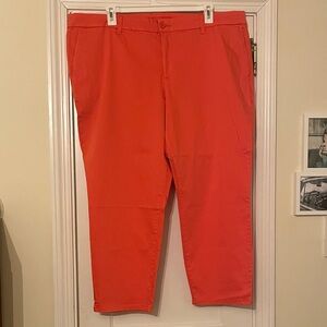 Kut from the Kloth Vibrant Coral Cropped Pants